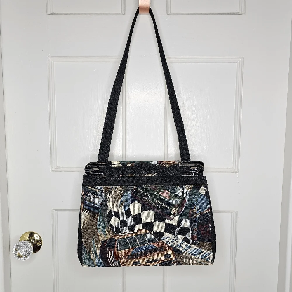 VTG Racing Car Tapestry Handbag